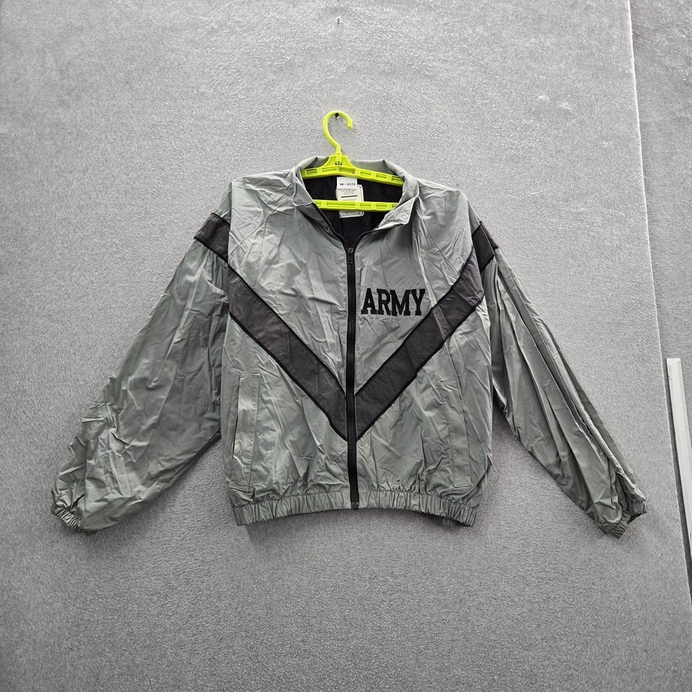UNICOR‎ Men Jacket M Gray Nylon Supplex Army Spellout IPFU Jacket
